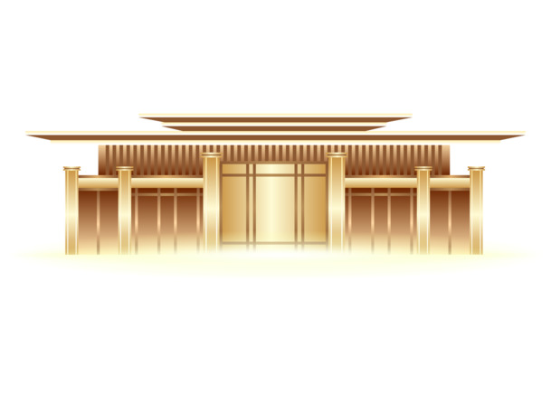 中式建筑PNG透明图，高清免扣元素，房地产设计素材下载