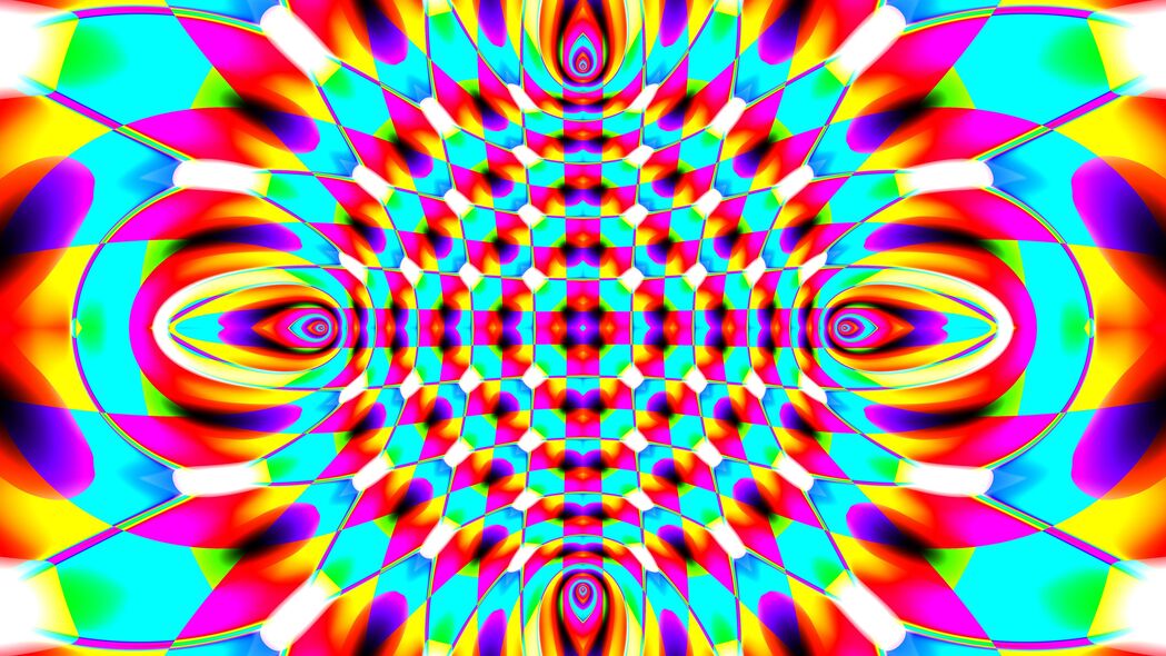 万花筒分形抽象之美，明亮4K壁纸，3840x2160高清背景图片，一键下载