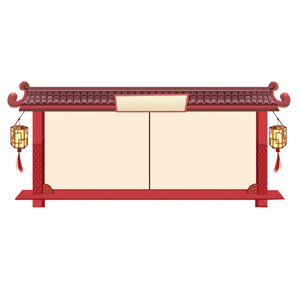 中国传统朱门灯笼，高清PNG透明图片，精美装饰元素边框，设计素材下载
