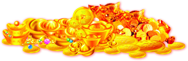 圣诞节金元宝PNG，质感创意合成，高清透明，节日元素设计素材下载