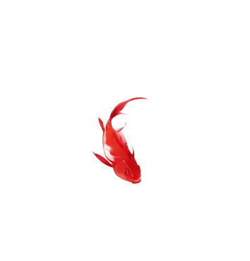 创意水墨金鱼PNG，红色高清透明图片，动物装饰元素，设计素材下载