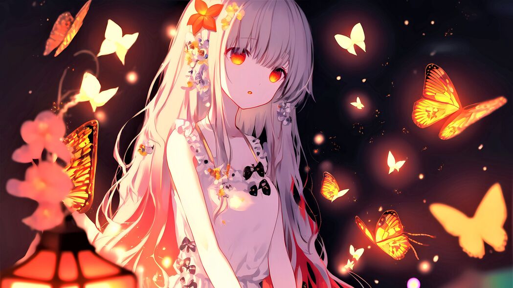 女孩眼眸闪烁，繁花绽放！绝美4K动漫壁纸，3840x2160超清下载