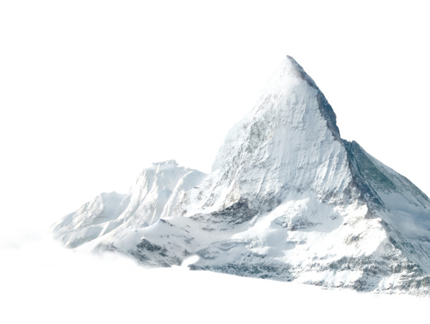 白色雪山高清PNG素材，透明背景摄影风景图片，设计元素精品下载