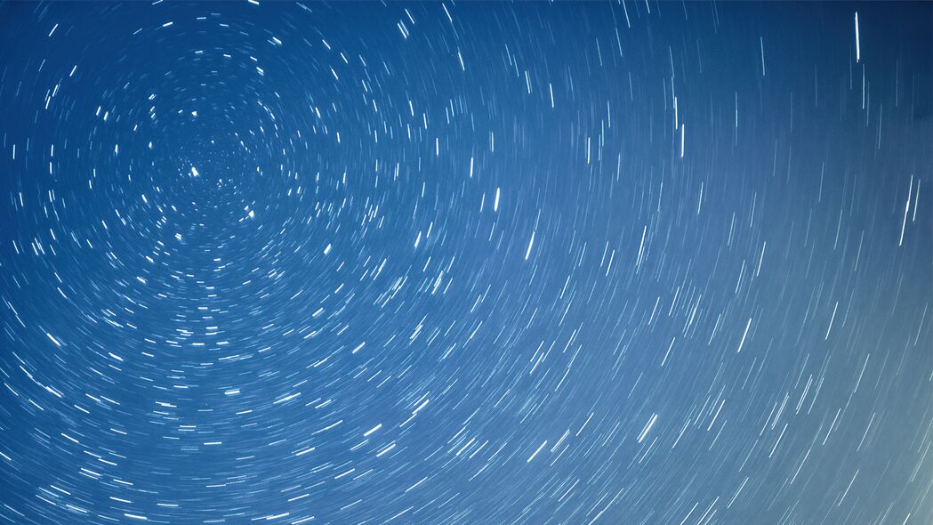 高清蓝色星空4K壁纸，长曝光天空星星背景，3840x2160分辨率，美景尽在眼前！