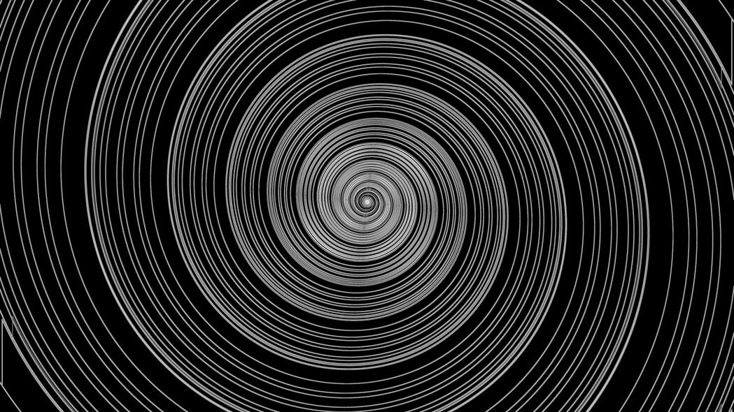 螺旋线条抽象黑白艺术，超清4K壁纸，3840x2160分辨率，免费下载