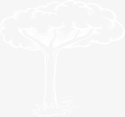 粉笔画树，手绘卡通PNG透明图片，高清设计素材下载