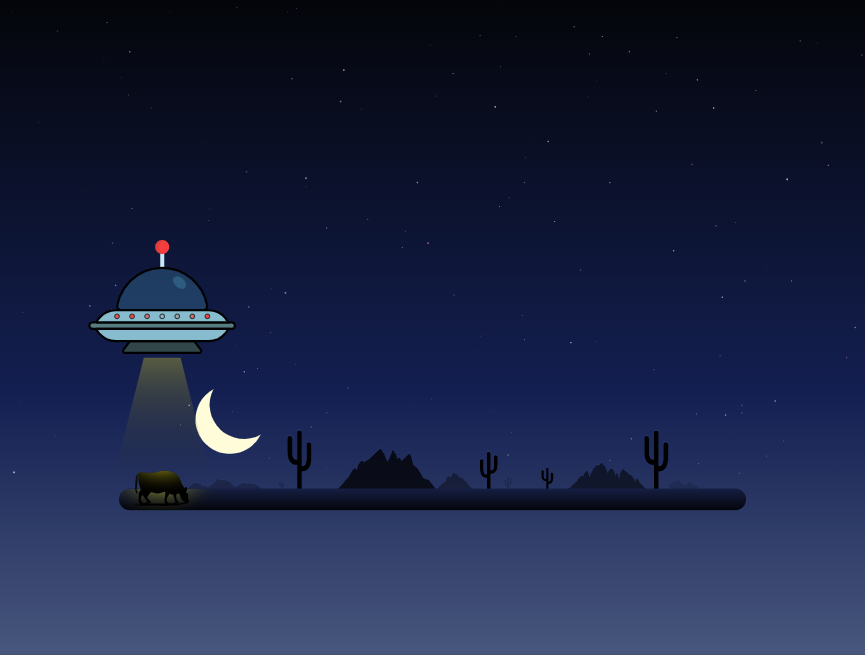 html滑块代码，卡通ufo飞行场景图下载