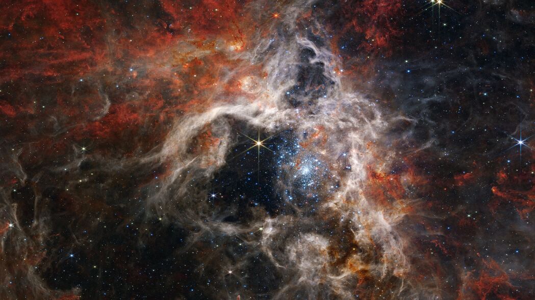 太空星云辉光壁纸，恒星闪耀，高清4K背景图片，3840x2160分辨率免费下载