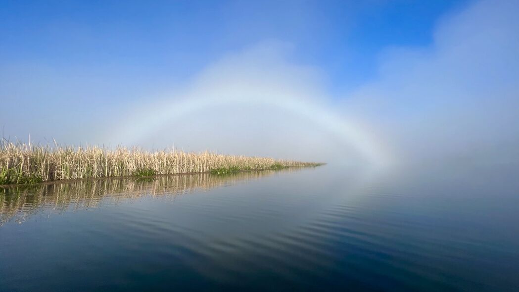 草湖波纹映天空，绝美4K风景壁纸，高清3840x2160下载