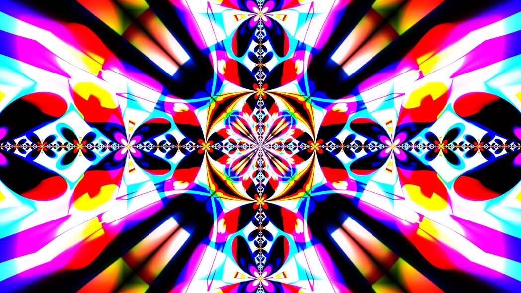 形状万花筒璀璨发光，精选4K高清壁纸，3840x2160超清背景图片下载