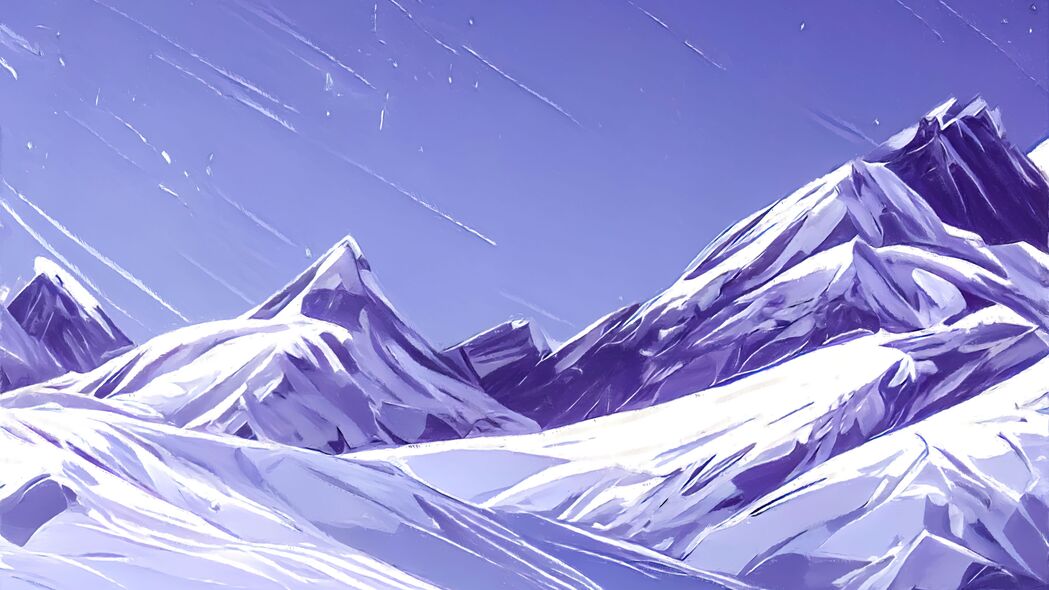 冬日山脉雪景艺术，高清4K树木壁纸，3840x2160超清背景图片下载