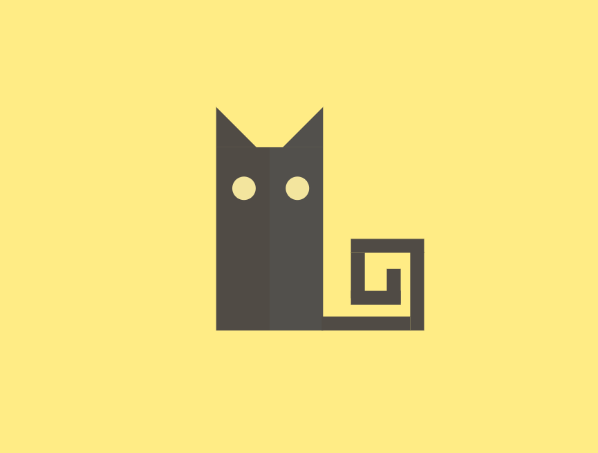 猫咪简约插画，css图片自适应素材