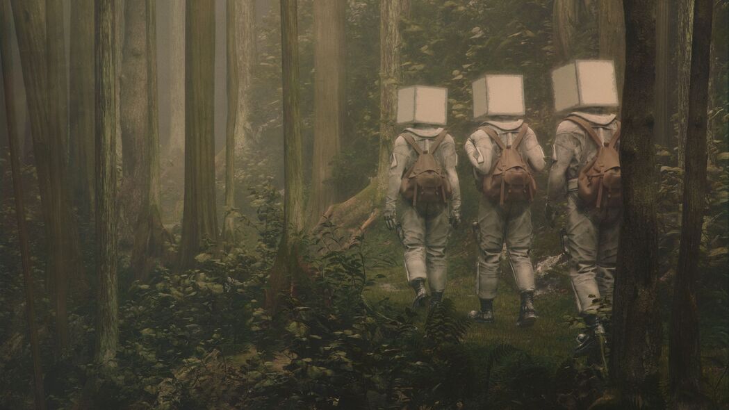 人立方体奇幻之旅，森林雾海，艺术呈现！高清4K壁纸3840x2160下载