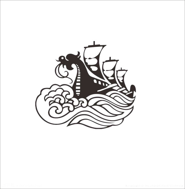 端午节龙舟竞渡，精美PNG透明装饰图案，创意花纹图片素材免费下载
