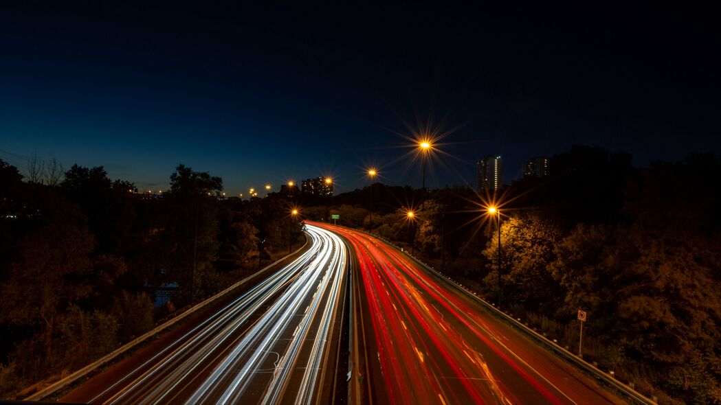 夜间路灯冰柜灯4K高清壁纸，3840x2160超高清背景图片下载