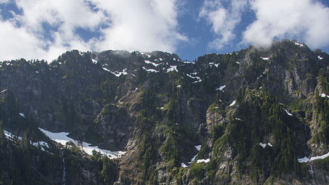 山雪河美景4K高清壁纸，3840x2160分辨率，精选底部视角，畅享自然之美！