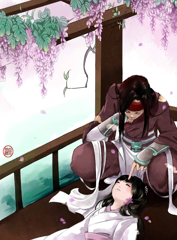 唯美古风忧郁男子PNG素材，高清透明背景，抽象梦幻设计元素下载