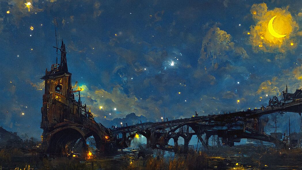 夜晚艺术之美，塔桥拱门灯光璀璨，4K高清壁纸，3840x2160极致享受