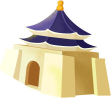 创意手绘扁平城墙建筑PNG素材，高清透明图片，含漂浮元素，免费下载