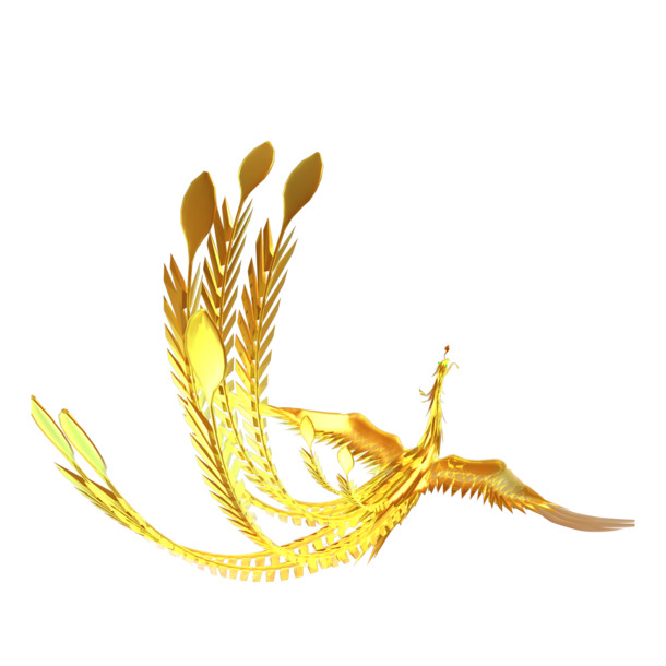 凤凰金彩元素，高清PNG透明动植物图片素材，免费下载