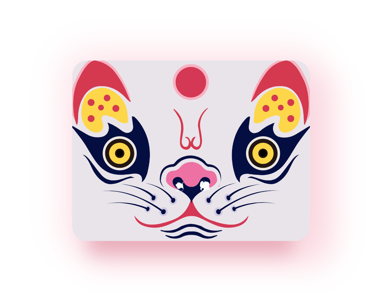 脸谱创意设计，卡通猫咪神态图