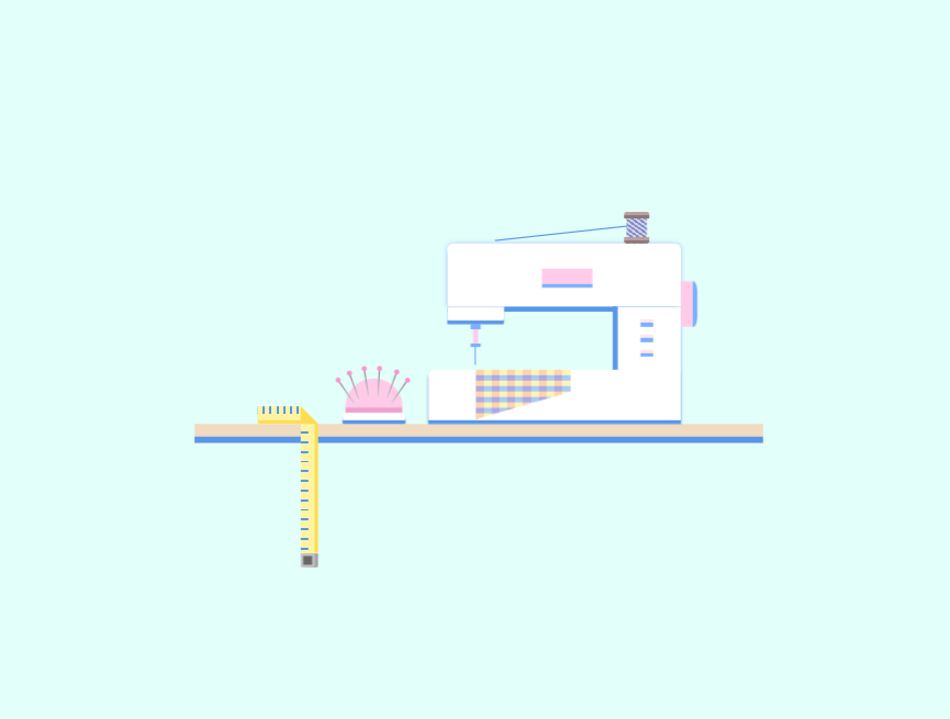 缝纫机动画演示，插图动画制作素材