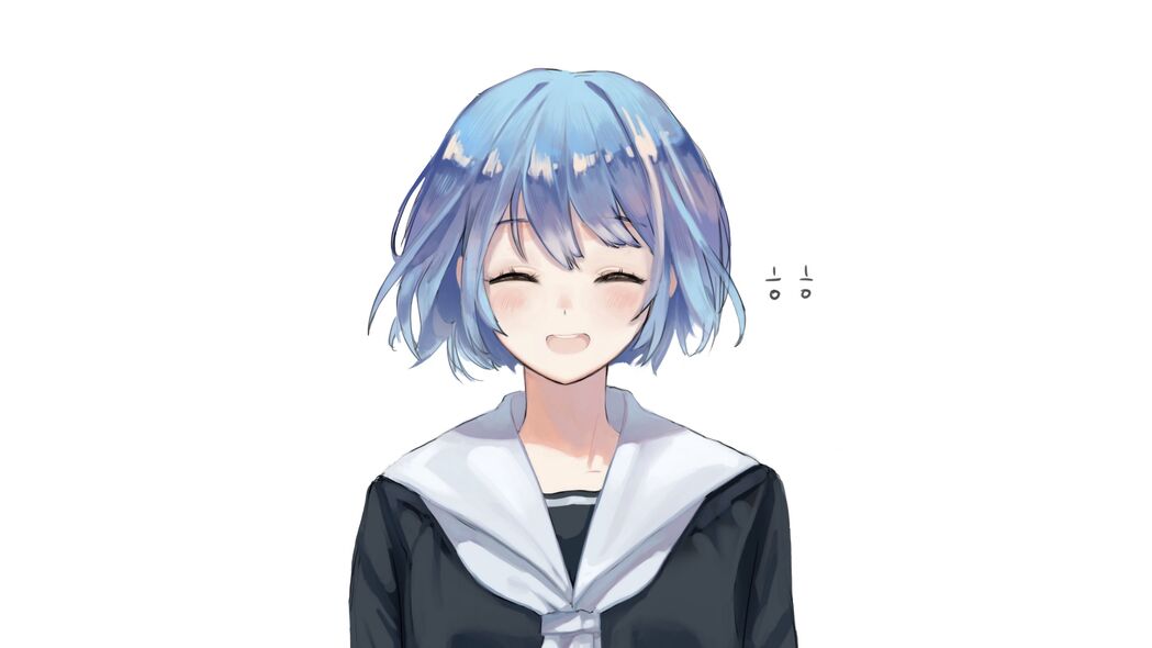 女孩微笑水手服动漫，腮红点缀，4K超清壁纸3840x2160免费下载