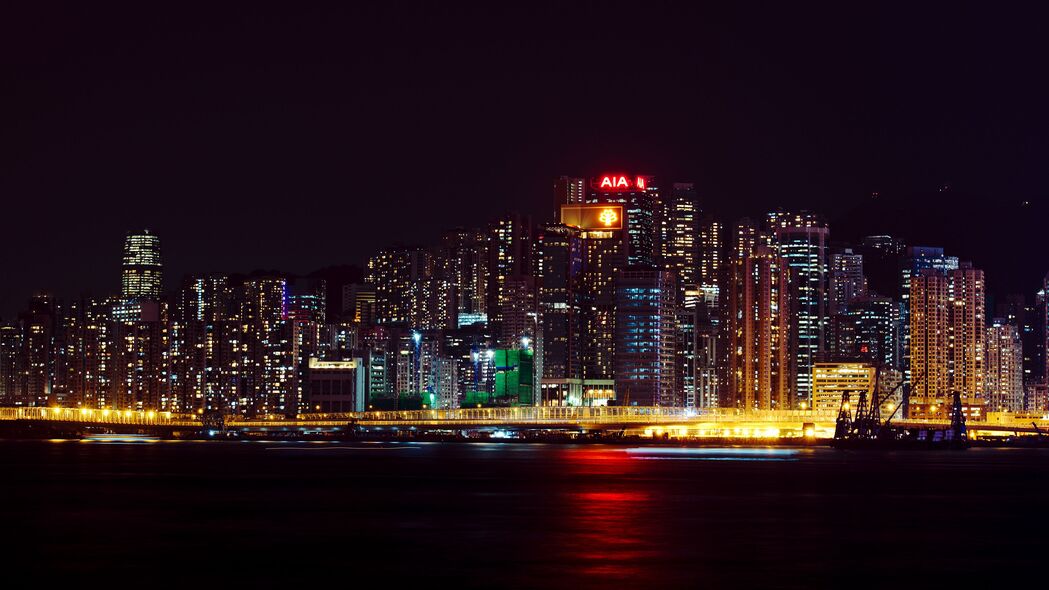城市夜晚桥梁建筑灯光秀，4K超清壁纸，3840x2160高清下载