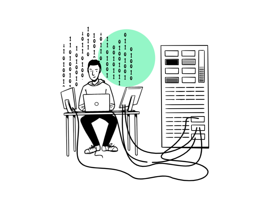 工作卡通人物设计，机房动画效果图片素材