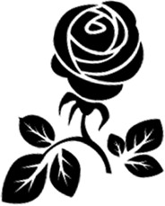 墨迹玫瑰婚礼水牌Logo，高清PNG透明笔触图片素材下载