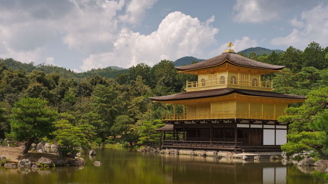 宝塔映河景，4K高清壁纸，3840x2160分辨率，建筑反射美景下载