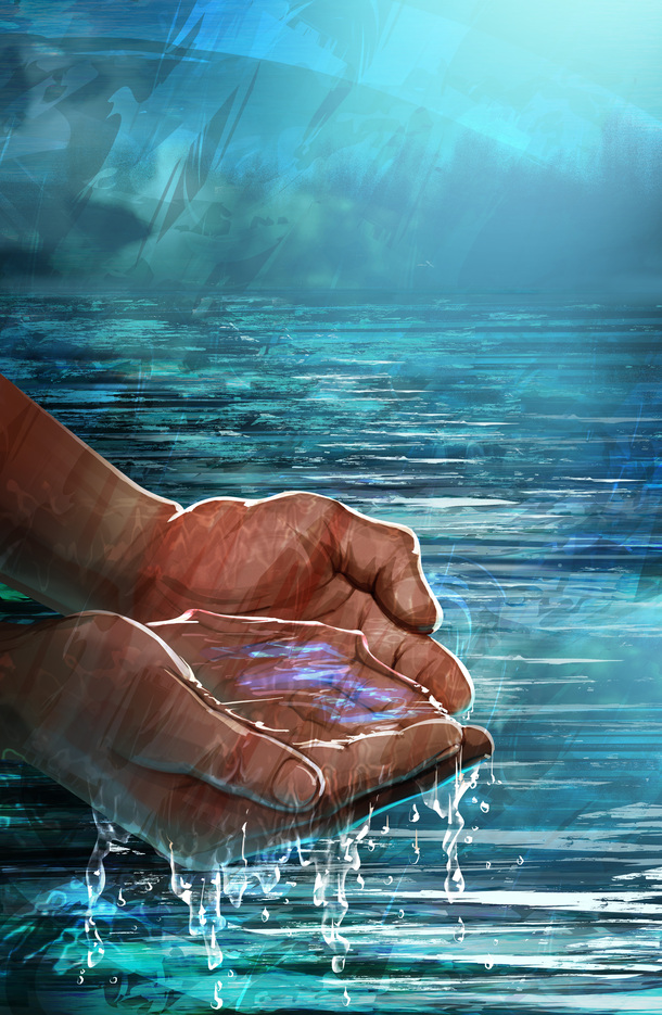 捧水双手PNG透明底纹，高清背景元素，创意图片设计素材下载