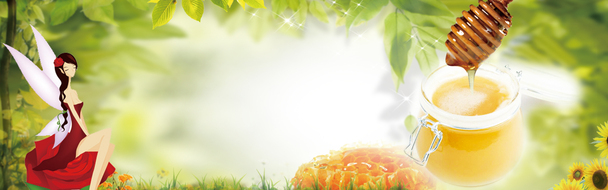 蜂蜜清新网站背景素材，高清PNG透明图片Banner，创意海报设计元素，免费下载