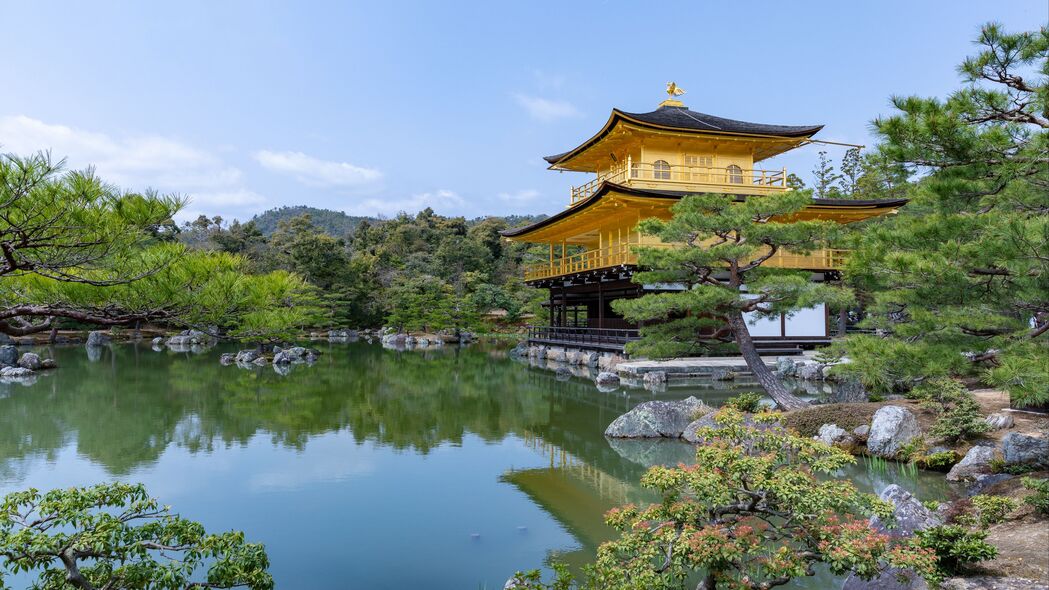 自然之美，4K高清宝塔树木池塘风景壁纸，3840x2160超清下载