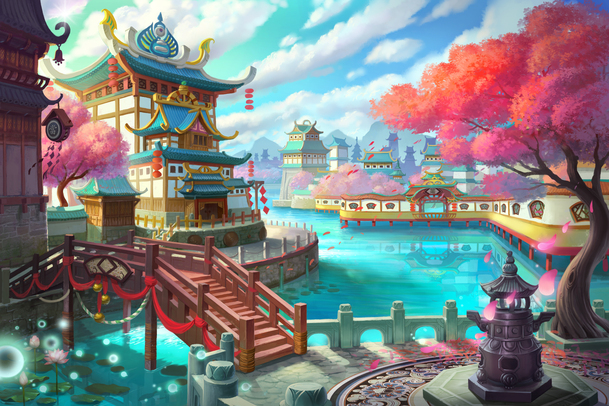 可爱古典手绘PNG背景，创意场景透明图片素材，高清下载