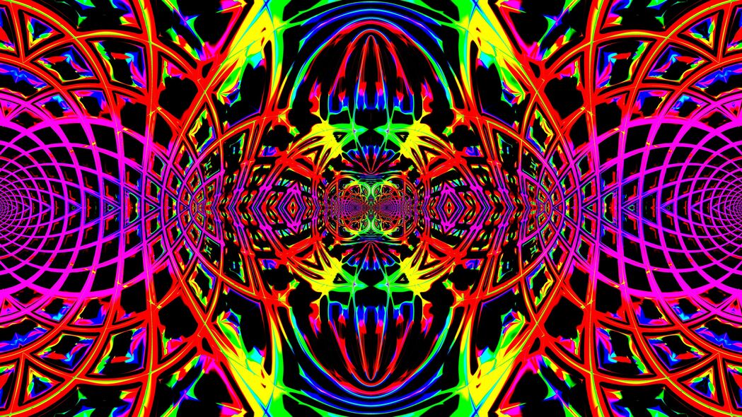 抽象明亮万花筒线条，高清4K壁纸，3840x2160分辨率下载