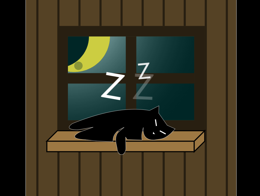 猫咪插图可爱设计，窗台猫咪动态图片素材