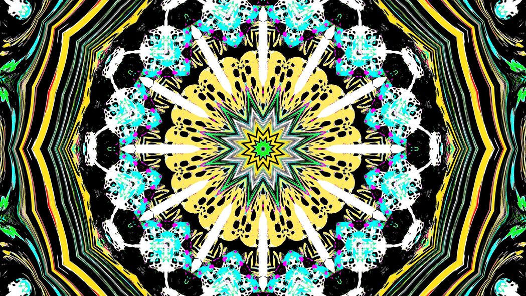 分形抽象图案，线条条纹融合，4K高清壁纸3840x2160免费下载