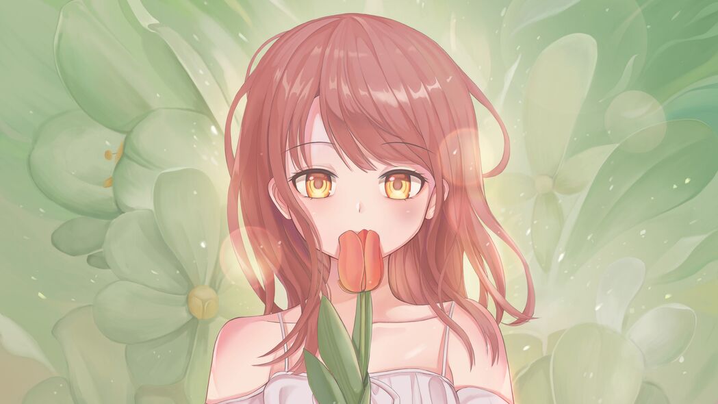 女孩动漫连衣裙郁金香，绝美4K高清壁纸3840x2160，一键下载！