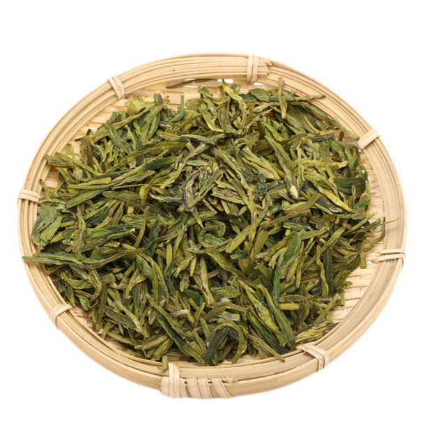 竹筛西湖龙井茶PNG透明图片，植物元素设计素材高清下载