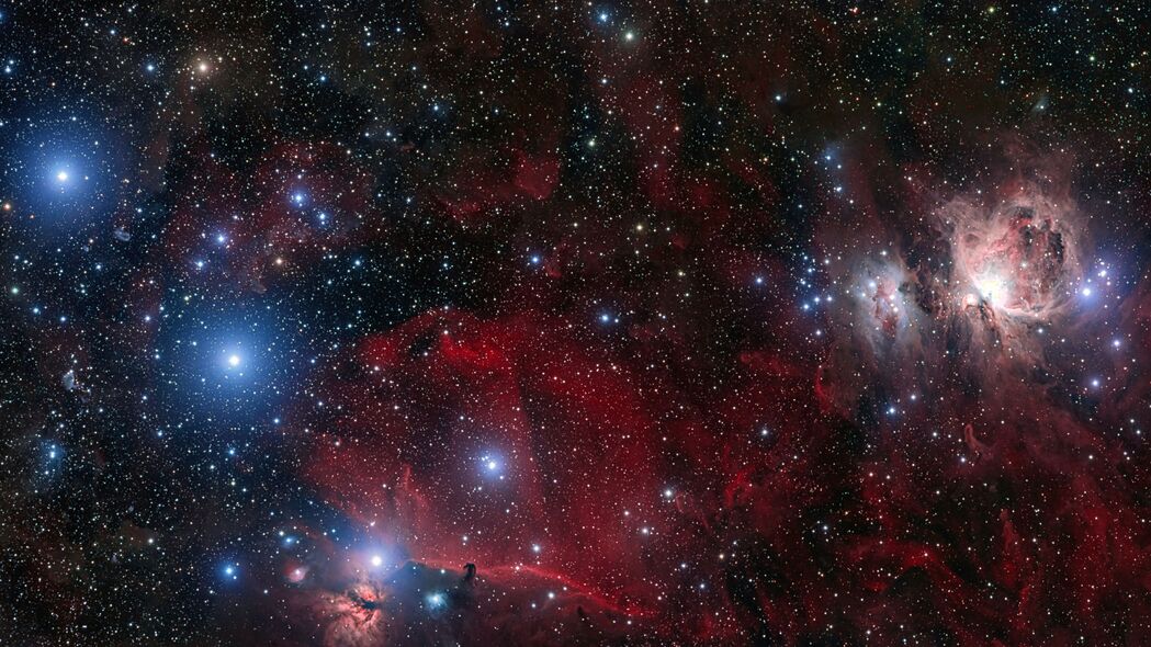 璀璨恒星与神秘星云，辉光映照黑暗太空，超清4K壁纸，3840x2160高清下载