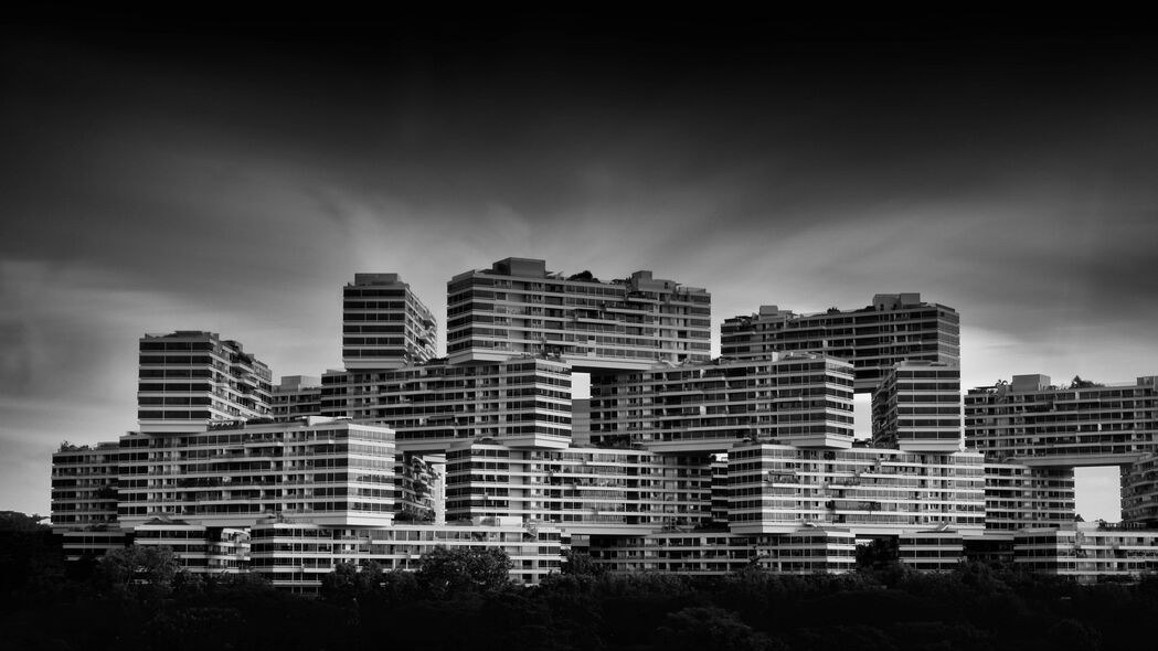 高清黑白建筑4K壁纸，3840x2160超清背景图片，一键下载