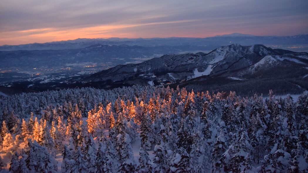 自然之美，森林、山脉、黎明雪景，超清4K壁纸（3840x2160）免费下载