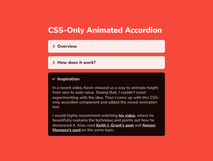 手风琴动画效果html，css目录样式模板