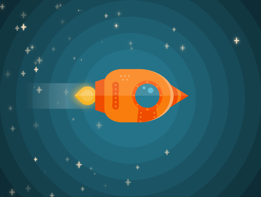 css动画效果代码，宇宙飞船动态图片素材