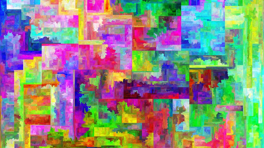 4K超清壁纸，方块斑点抽象艺术，彩色渲染，3840x2160高清下载