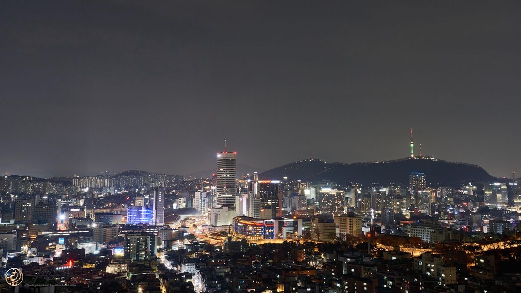 城市夜景璀璨山影，超清4K灯光壁纸，3840x2160高清下载