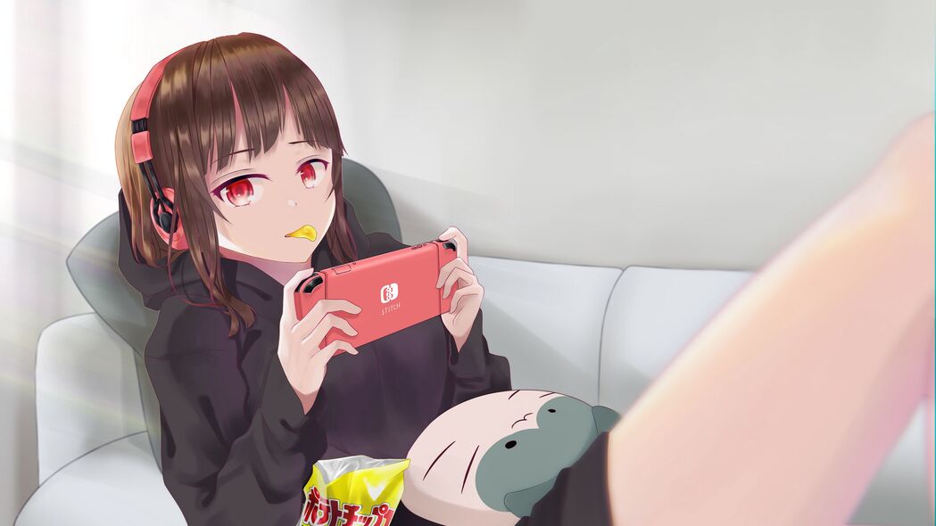 动漫女孩专属，超清4K耳机手机壁纸，3840x2160高清下载