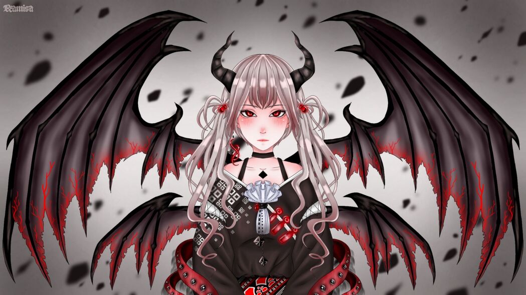 恶魔角翅膀动漫，精选4K超高清3840x2160壁纸下载