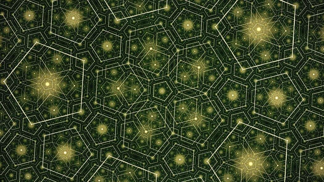 分形线条抽象艺术，高清绿色4K壁纸，3840x2160超清背景图片下载